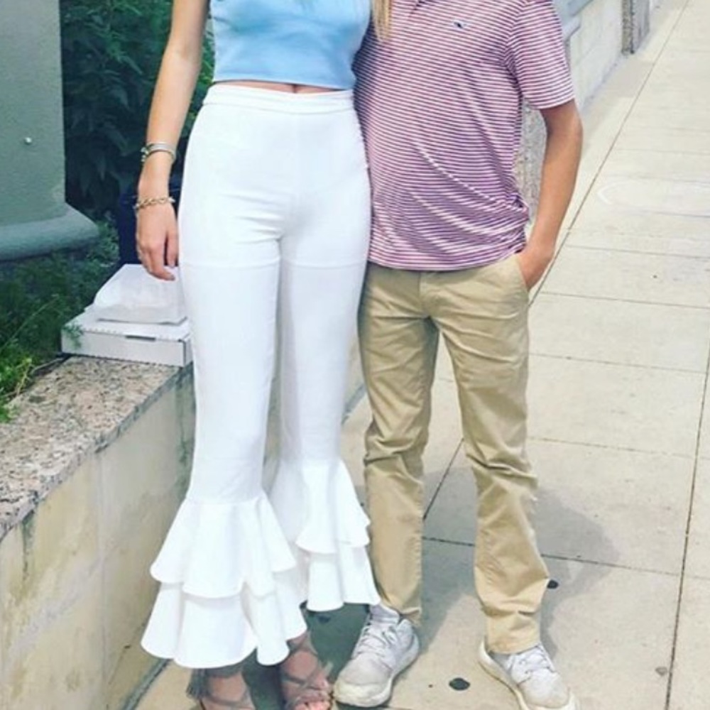 Endless Rose white ruffle pants